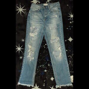Cello High-Waisted Distressed Skinny Jeans